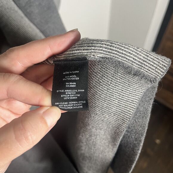 Theory Cardigan Women’s Small Armelle Evian Gray Open Front Wool Blend Sweater - Picture 4 of 8